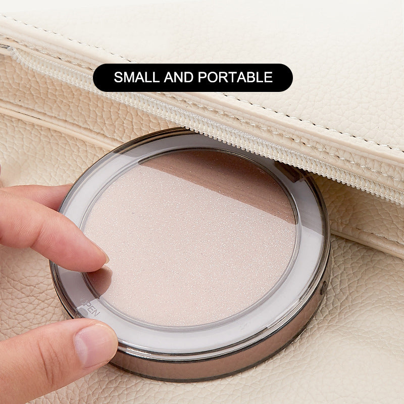 LED Lighted Mini  3X Magnifying Compact Makeup Mirror