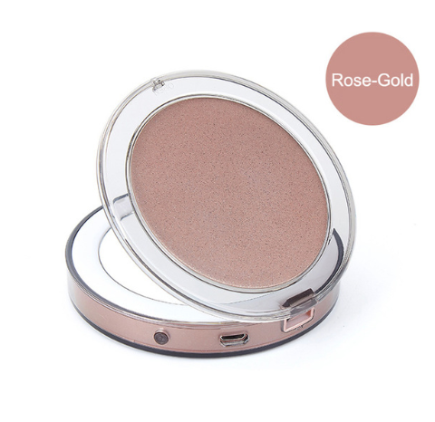 LED Lighted Mini  3X Magnifying Compact Makeup Mirror